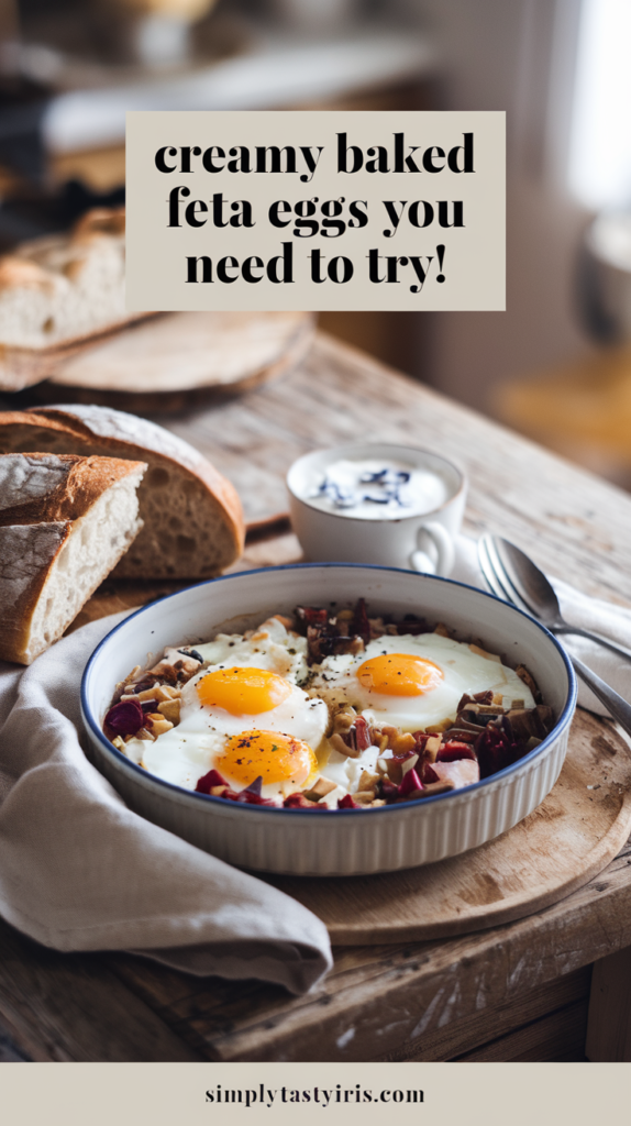 Must try creamy baked feta eggs