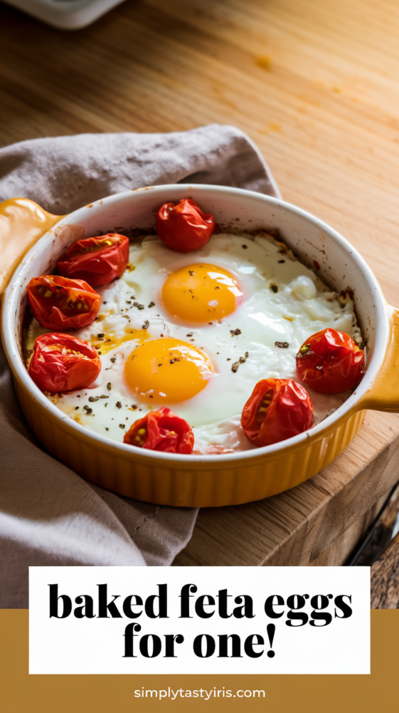 baked feta eggs for one